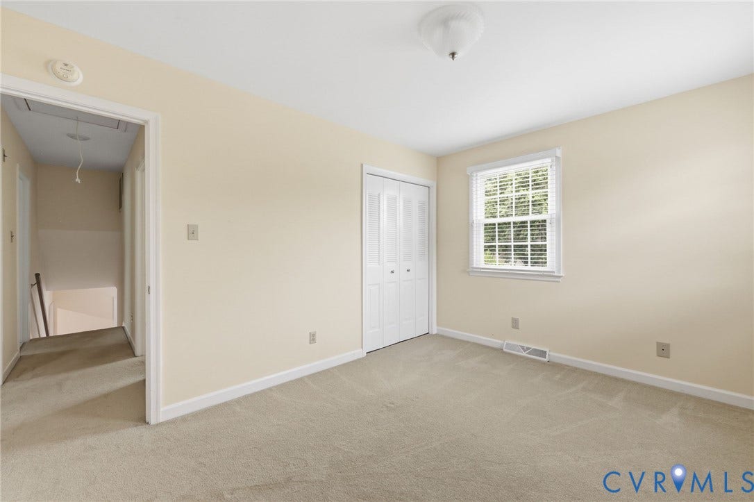 3737 Perthshire Lane, Colonial Heights, VA 23834 Third bedroom with hall view to the stairs