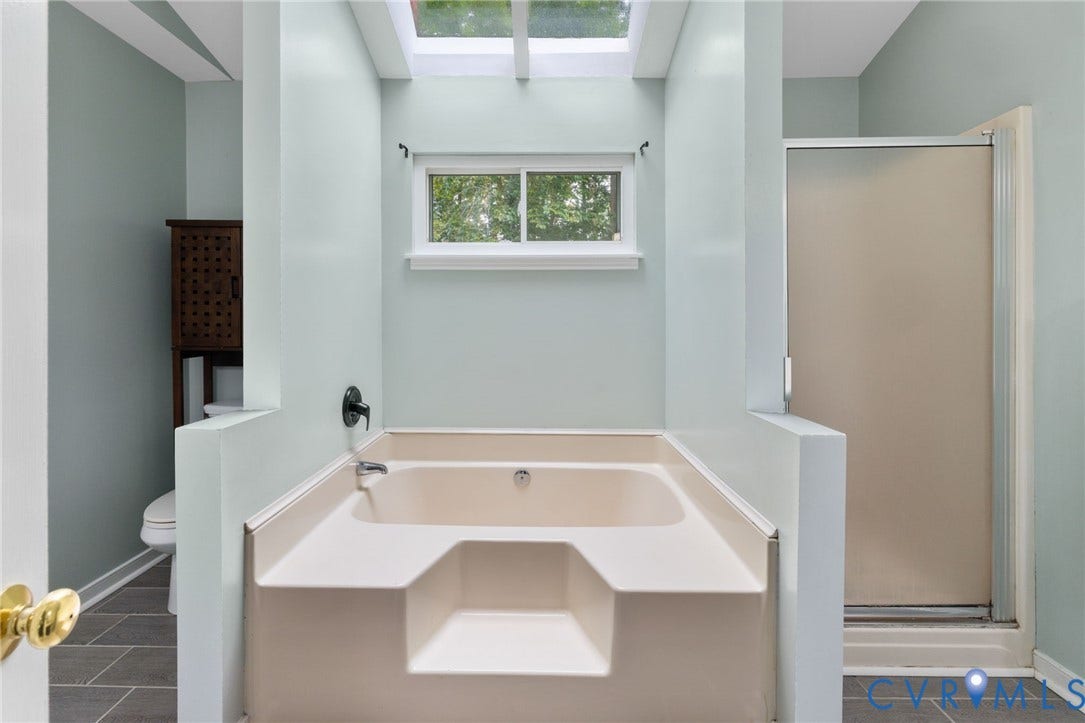 11017 Corryville Road, Brandon, North Chesterfield, VA 23236 Primary En Suite bathroom with garden soaking tub and stand alone shower
