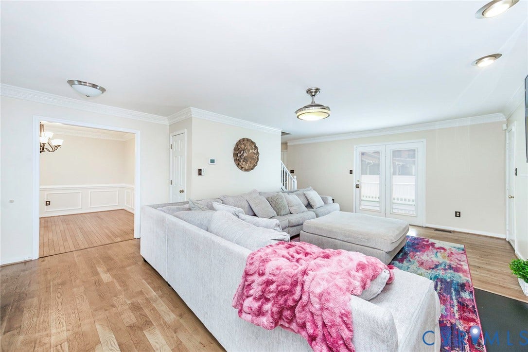 Hardwood flooring throughout the main living areas
