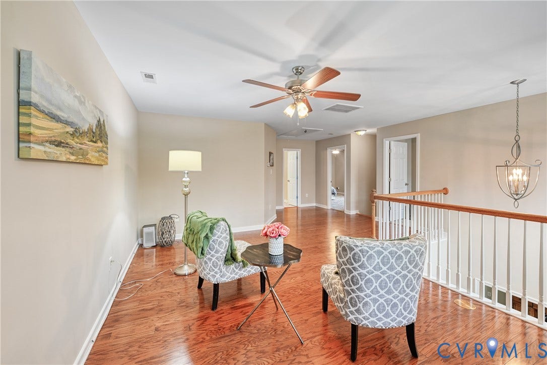 519 N Timber Tribe, Lake Anna, Mineral, VA 23117 Upper-level landing featuring wood flooring