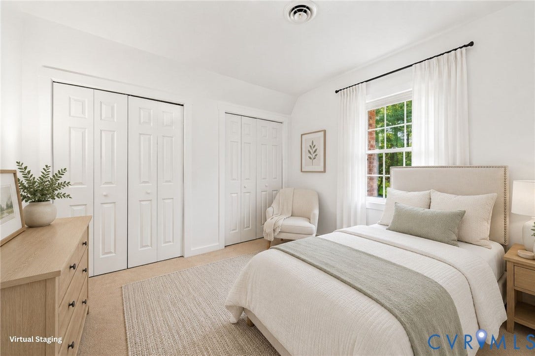 2757 Briarpatch Lane, Powhatan, VA 23139 Virtually staged 2nd floor bedroom with his and her closets