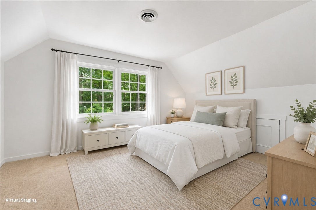 2757 Briarpatch Lane, Powhatan, VA 23139 Virtually staged 2nd floor bedroom with a double window