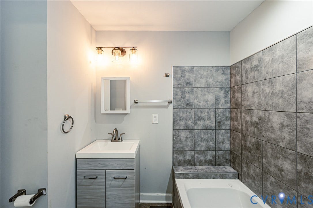 2015 Fordson Road, Richmond, VA 23229 Full bathroom featuring a single vanity with storage, integrated sink, and an overhead light fixture