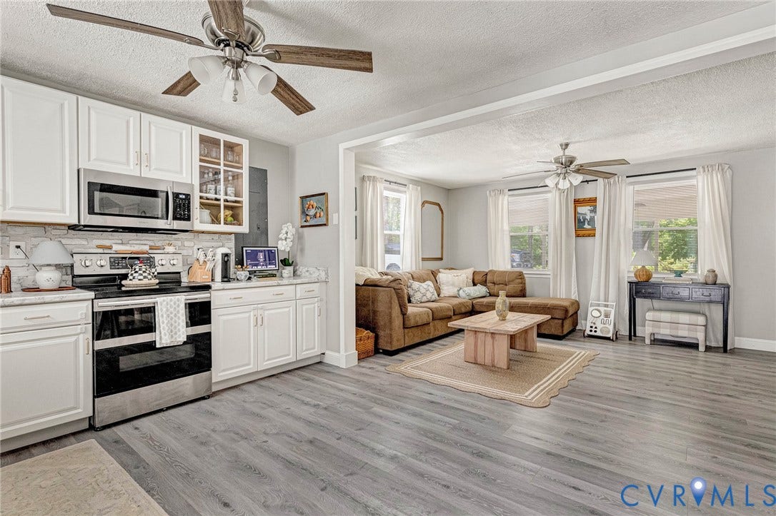 348 Forest Lane, Timberland Estates, King William, VA 23086 Open-concept interior featuring wood-finish flooring throughout