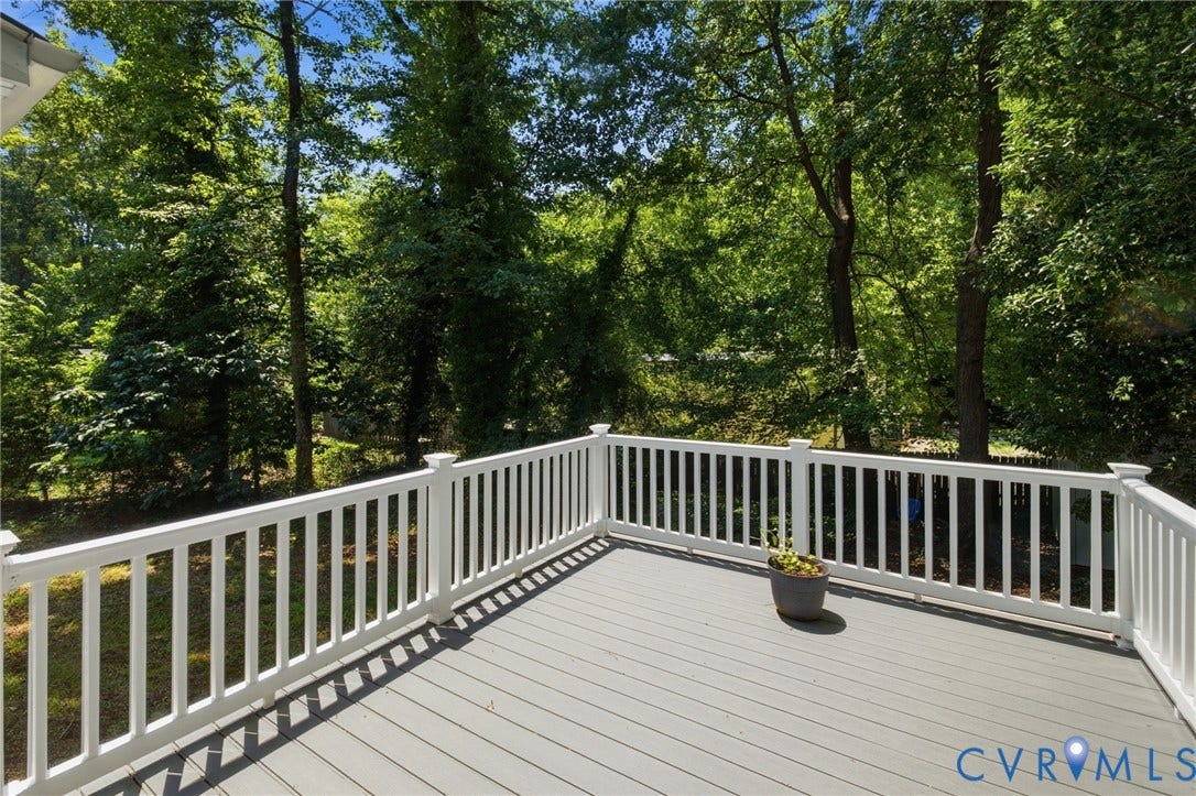 3224 Wyntrebrooke Drive, North Chesterfield, VA 23235 Expansive outdoor deck featuring composite decking and a white railing system