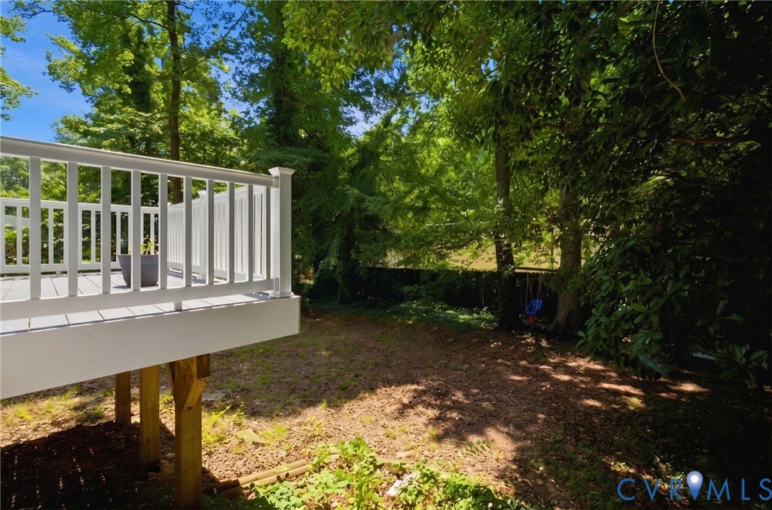 3224 Wyntrebrooke Drive, North Chesterfield, VA 23235 Elevated outdoor deck with a white railing system