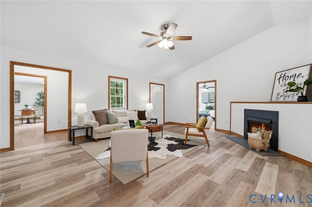 2231 Red Lane Road, Powhatan, VA 23139 The heart of the home, this open layout living area combines warmth & sophistication for year-round comfort & effortless entertaining.
