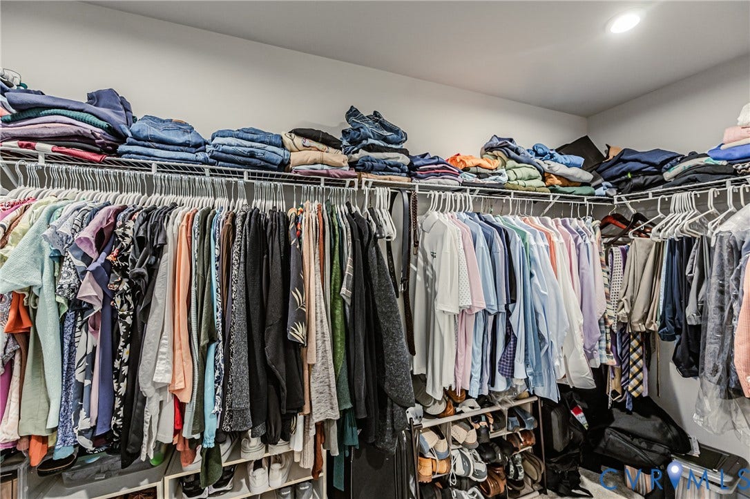 7627 E Danube Loop, New Kent, VA 23124 Walk-in closet featuring built-in wire shelving, overhead recessed lighting, and white wall finishes