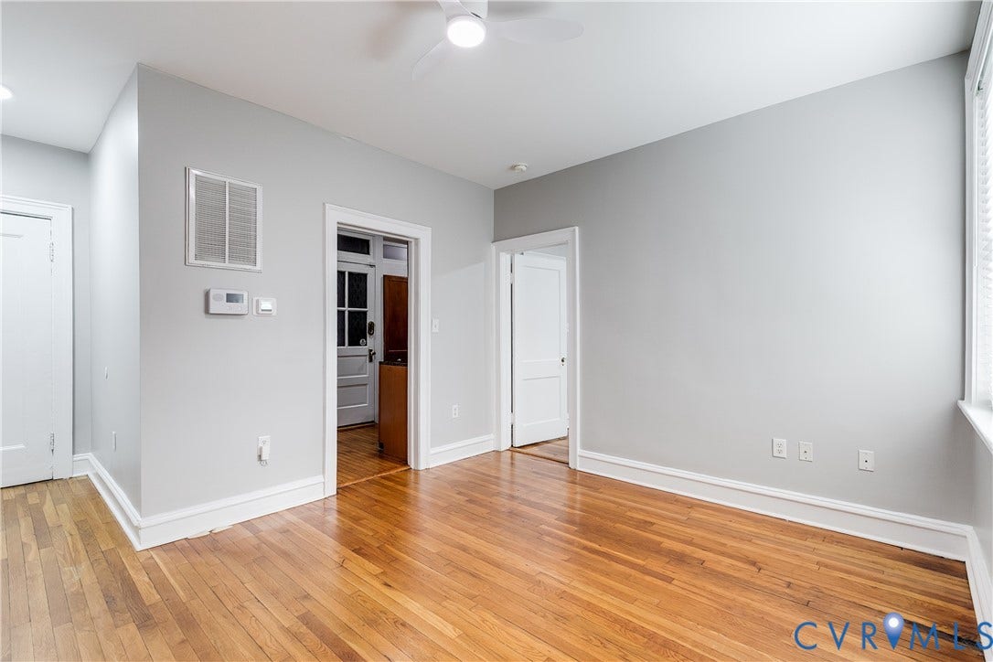 View to sunroom and primary bedroom