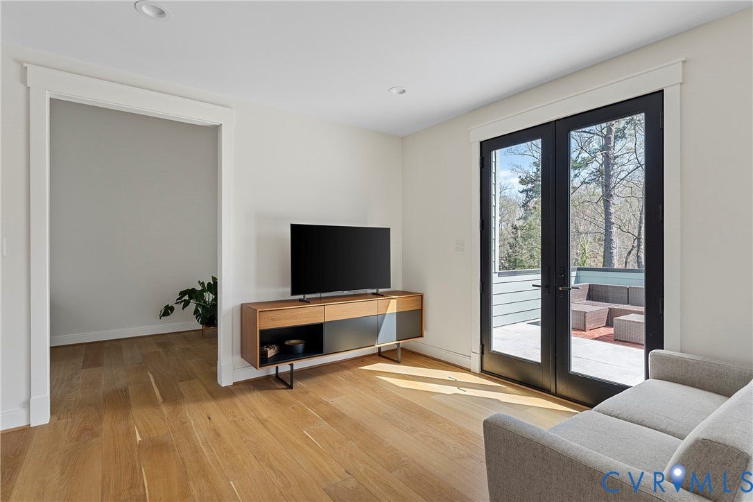 7301 Riverside Drive, Richmond, VA 23225 Room featuring French doors opening onto an exterior deck