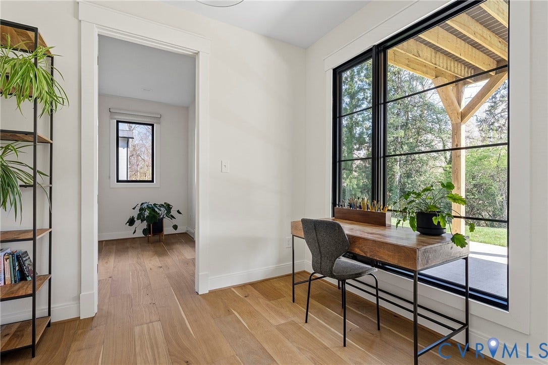 7301 Riverside Drive, Richmond, VA 23225 Hardwood flooring throughout, framed by white baseboards and trim