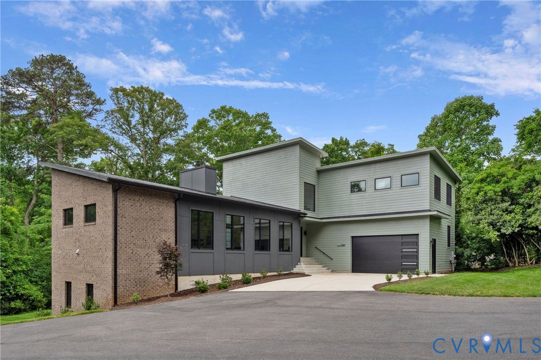 7301 Riverside Drive, Richmond, VA 23225 Modern architectural residence featuring a multi-tone exterior