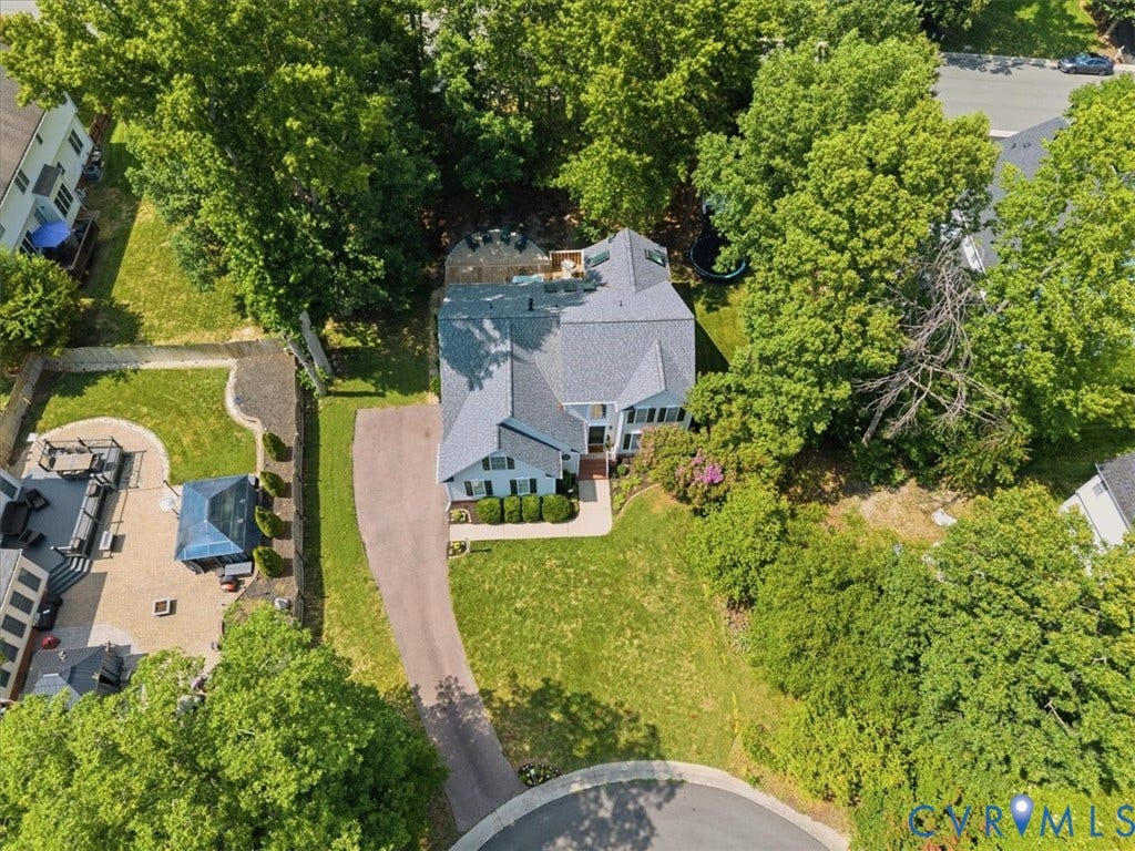 1824 Sidney Court, Glen Allen, VA 23059 Aerial view of the private cul-de-sac location
