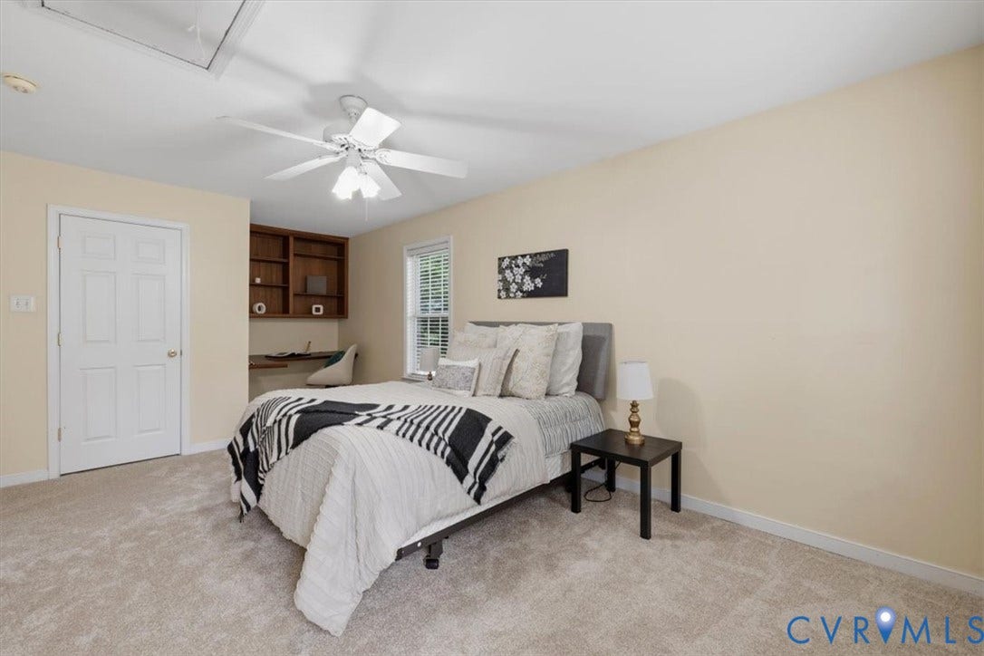 1824 Sidney Court, Glen Allen, VA 23059 Bedroom with desk & ceiling fan