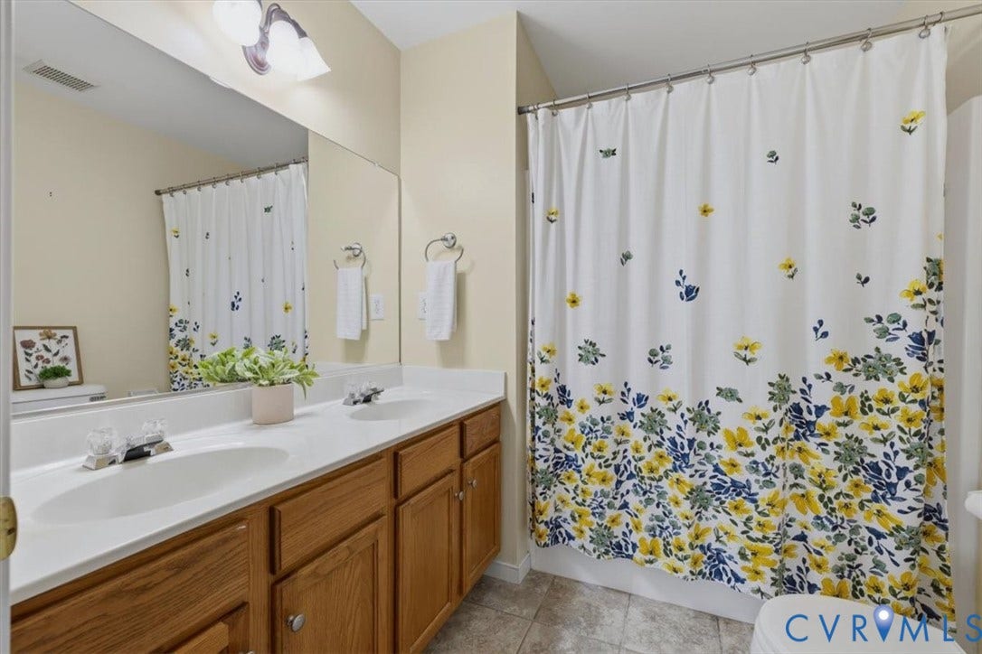 1824 Sidney Court, Glen Allen, VA 23059 2nd floor hallway Bathroom featuring a dual-sink vanity