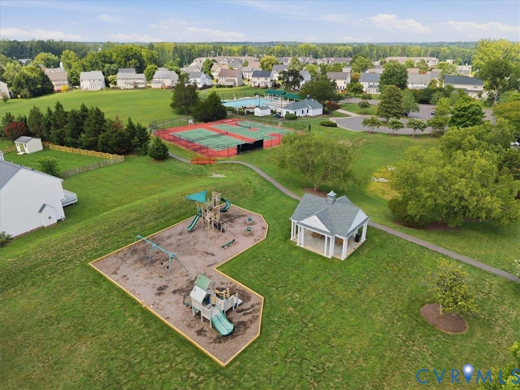 1824 Sidney Court, Glen Allen, VA 23059 Community recreation area featuring a playground, white gazebo, tennis courts and basketball court.