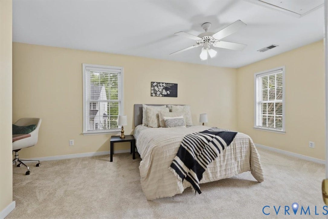 1824 Sidney Court, Glen Allen, VA 23059 Carpeted bedroom featuring built-in desk nook