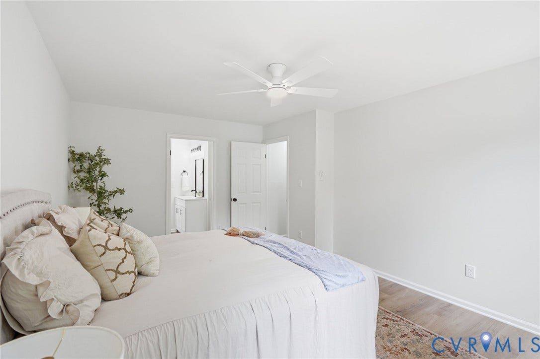 3700 Malbon Way, Chesterfield, VA 23832 Bedroom featuring light wood-finish flooring and a ceiling fan
