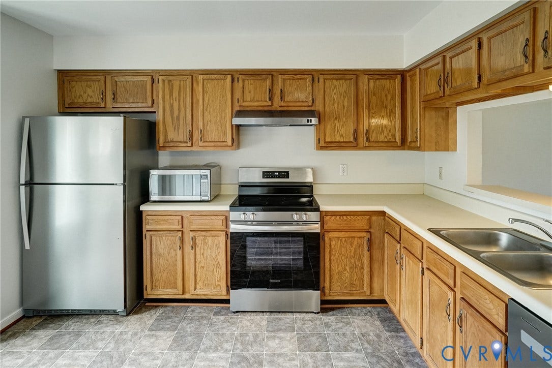 2221 High Bush Circle, Glen Allen, VA 23060 Kitchen featuring wood cabinetry, stainless steel appliances, and a double basin sink