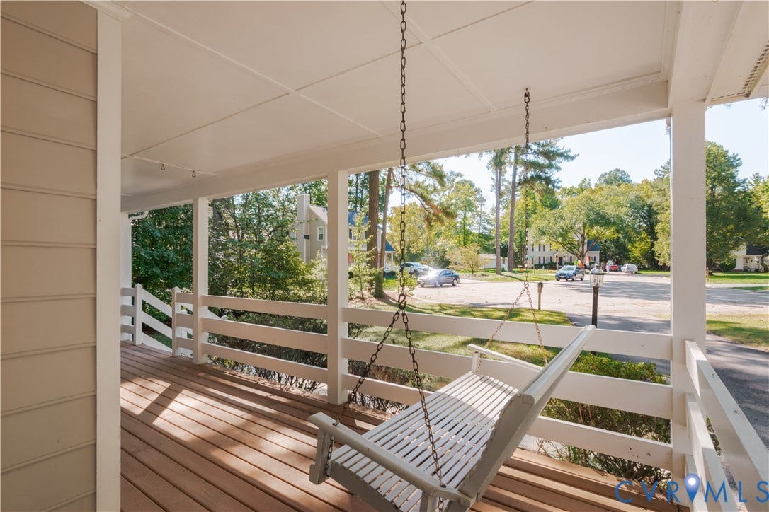 Enjoy morning coffee on your porch swing!