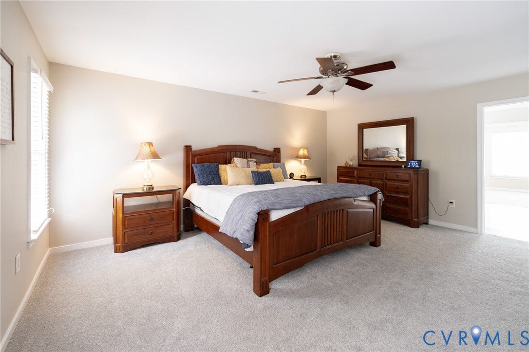 4805 Saddleridge Court, Saddleridge At Twin Hickory, Glen Allen, VA 23059 Spacious bedroom featuring plush carpeting and neutral wall tones