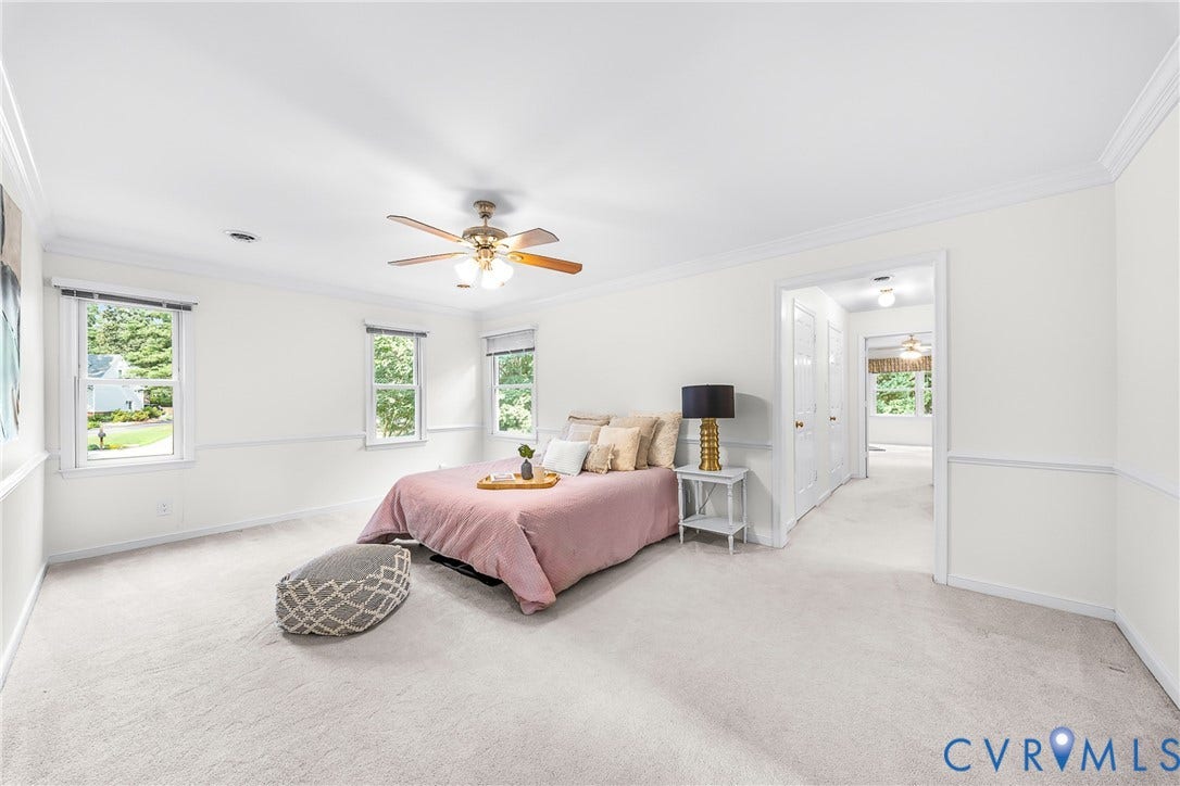 Spacious with fresh paint and carpet.