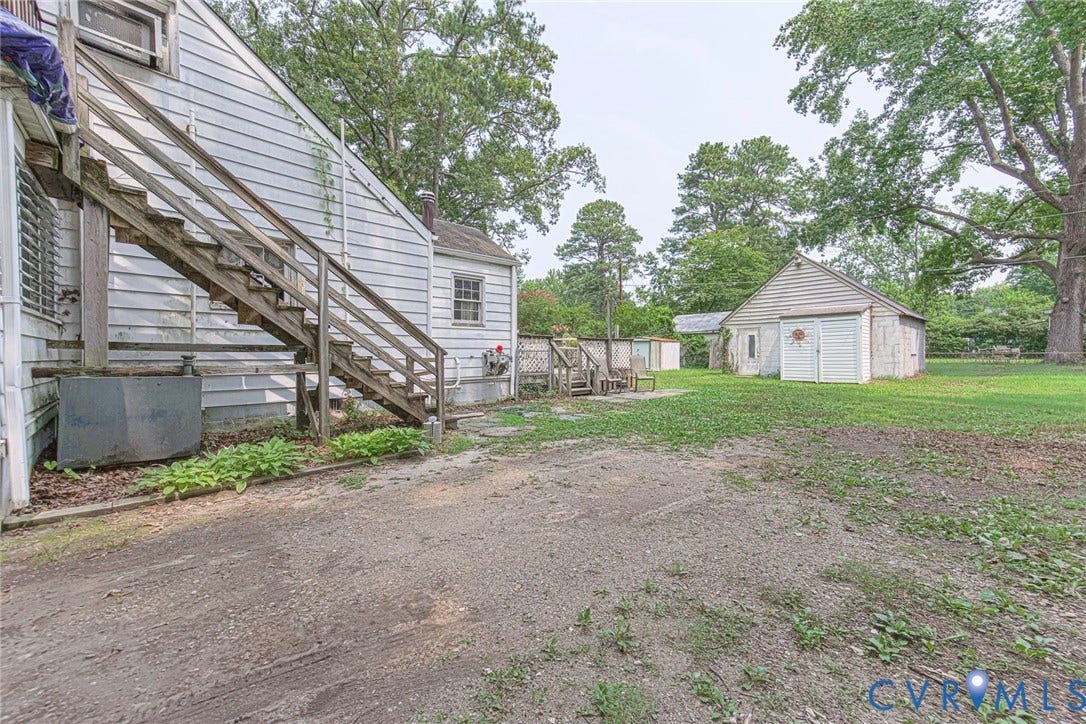 1804 Brentwood Road, Henrico, VA 23222 View if backyard and detached garage