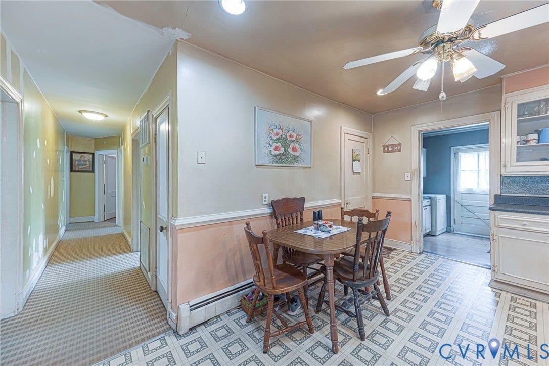 1804 Brentwood Road, Henrico, VA 23222 Kitchen with Hall & Utility Room View