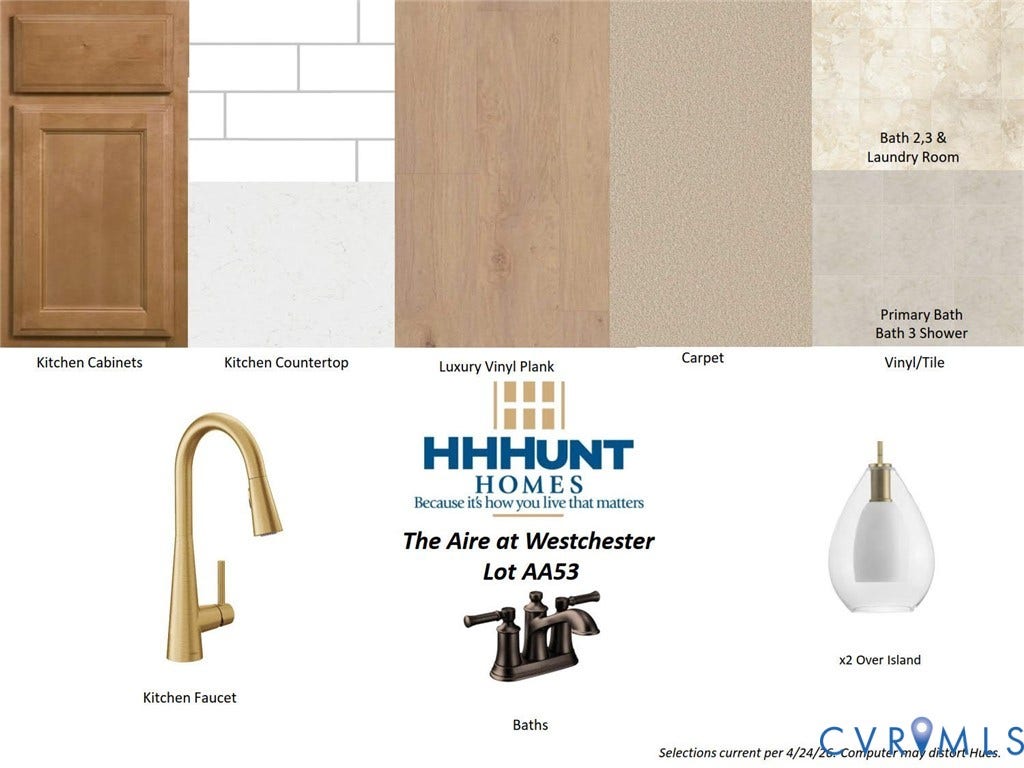 Collage shows design finishes in the home.