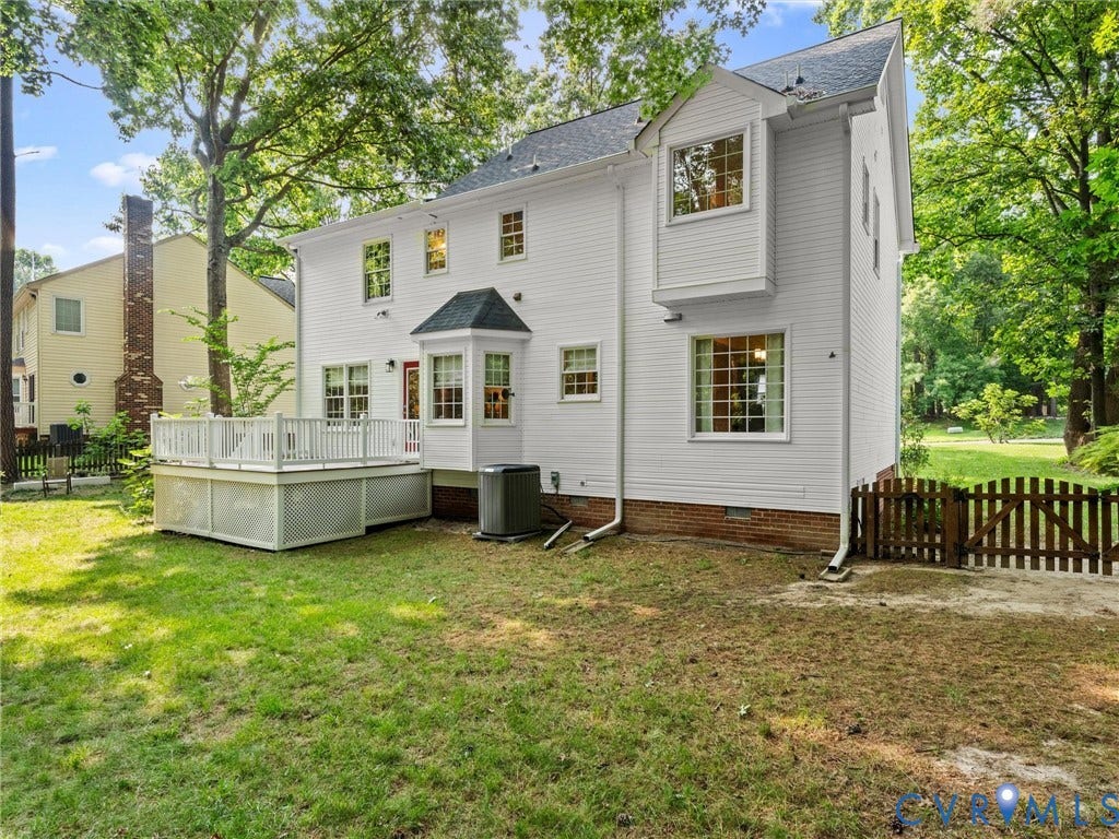 13915 Highpaige Way, Stoney Glen West, Chester, VA 23831 White siding exterior with a multi-level deck featuring white railings