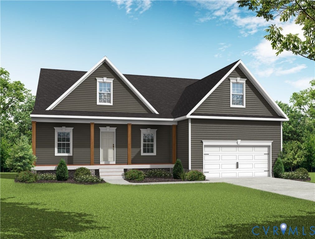 1367 Meadow Grove (Lot 2) Drive, Meadow Grove, Powhatan, VA 23139 Traditional elevation, front-load garage