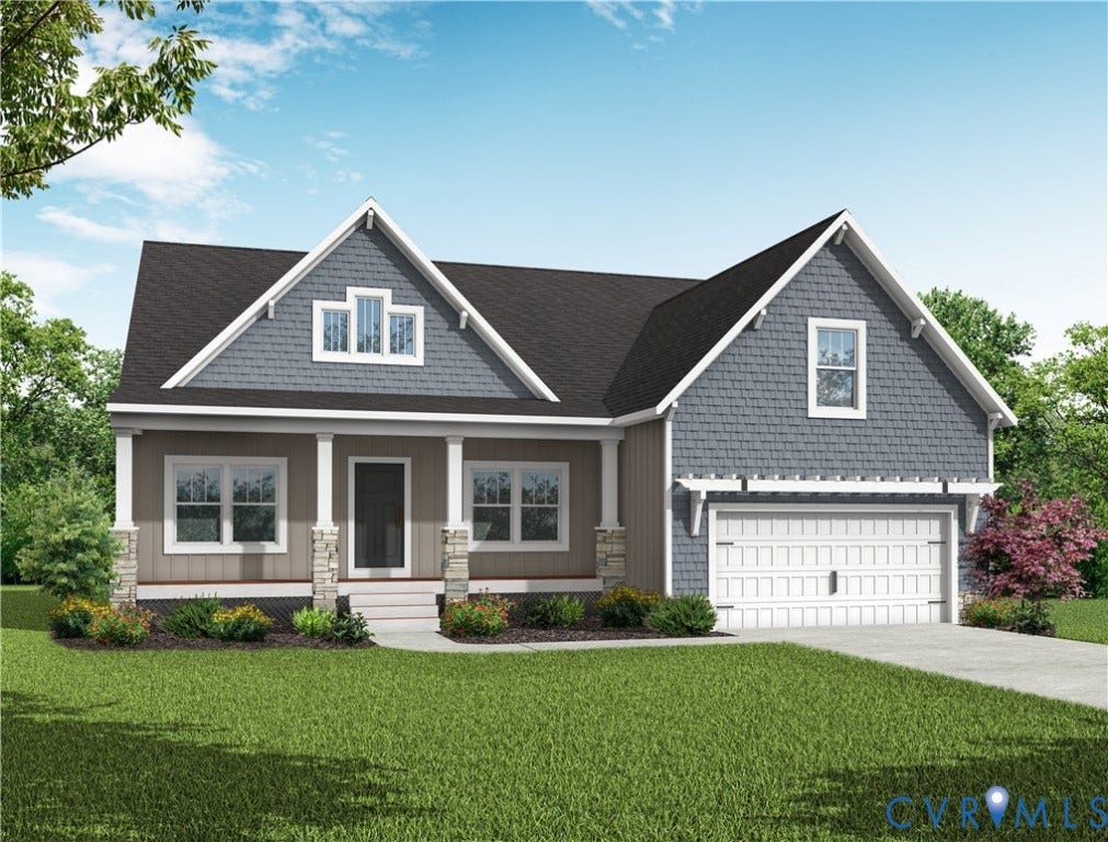 1367 Meadow Grove (Lot 2) Drive, Meadow Grove, Powhatan, VA 23139 Optional Artisan elevation. Front-load garage