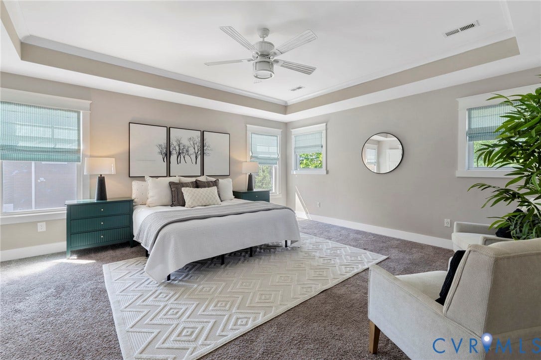 6984 Carden Park Drive, Moseley, VA 23120 Recessed ceiling featuring a contemporary fan and multiple windows