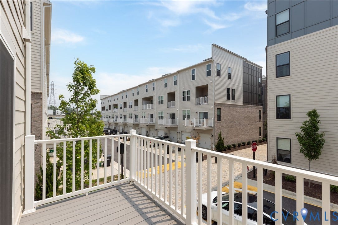 1041 N Lombardy Street, #A, Carver Square, Richmond, VA 23220 Private balcony featuring composite decking and white railing