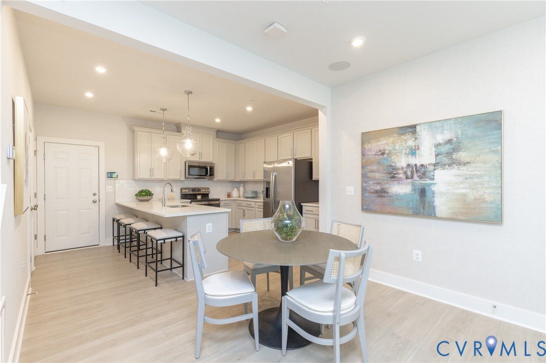 1041 N Lombardy Street, #A, Carver Square, Richmond, VA 23220 Open-concept kitchen & dining area