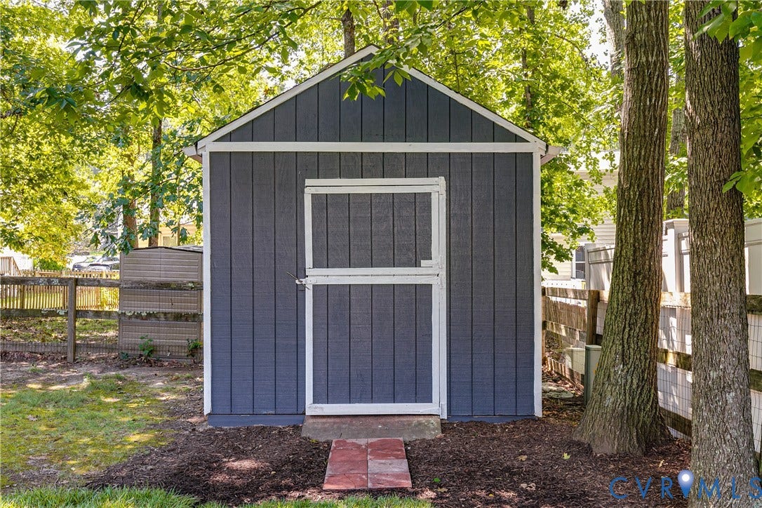2825 Ashley Glen Drive, Henrico, VA 23233 Backyard shed for tools and supplies.