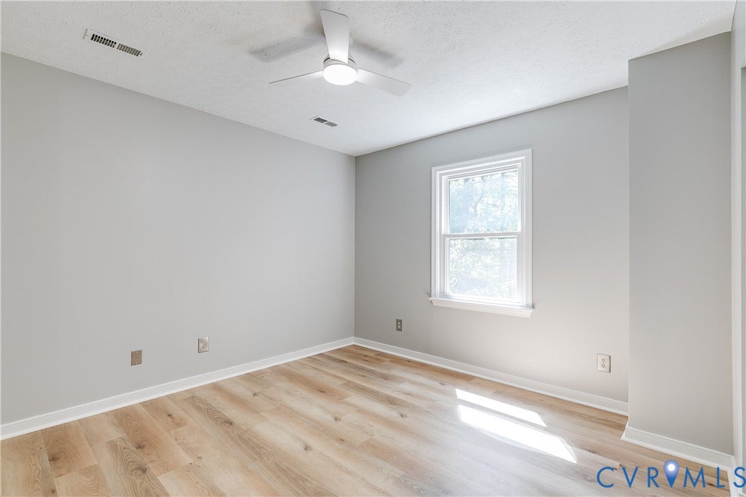 2825 Ashley Glen Drive, Henrico, VA 23233 Another upstairs bedroom also freshly painted with new flooring.