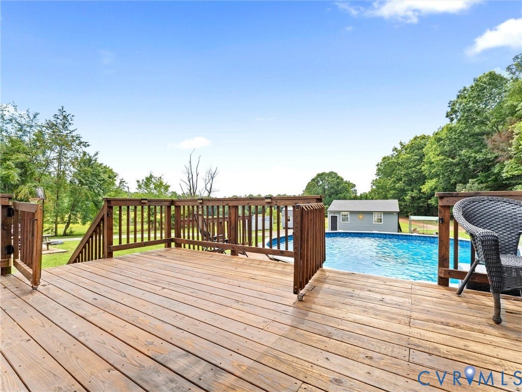 3573 Jefferson Landing Road, Powhatan, Powhatan, VA 23139 Rear deck leading to pool