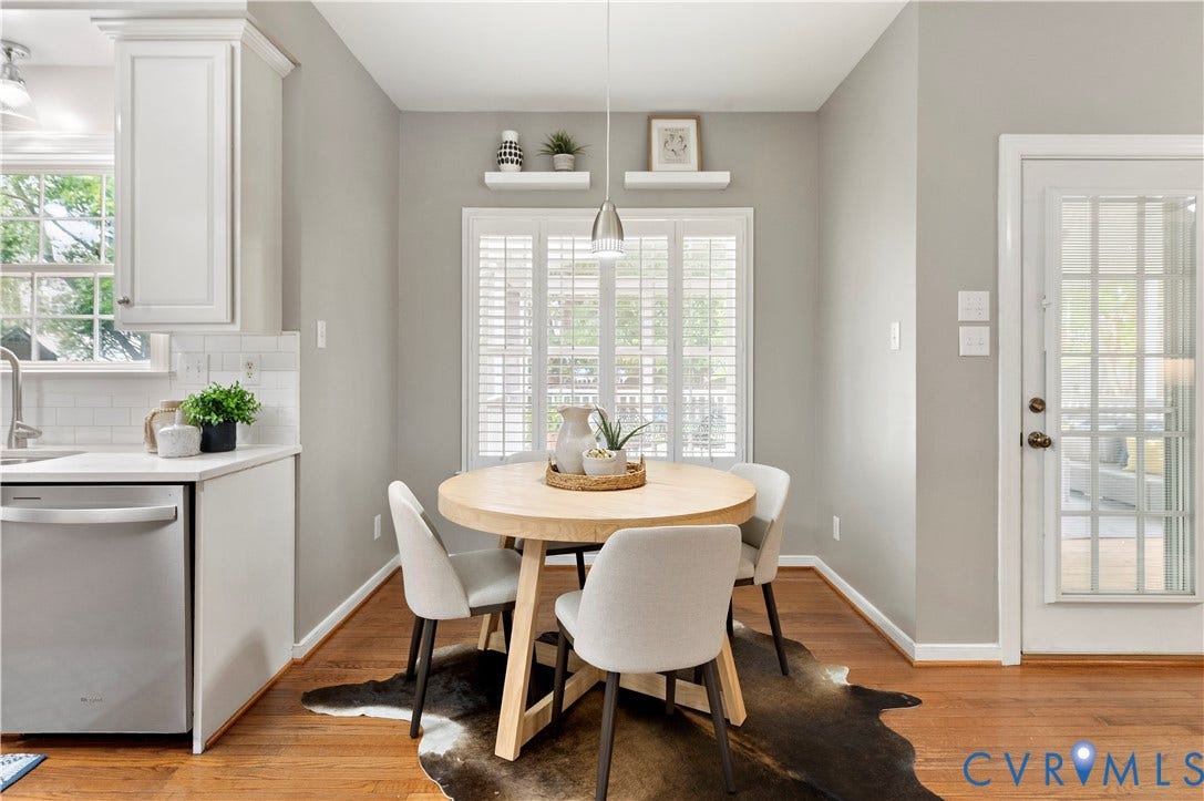 5117 Hart Mill Drive, Glen Allen, VA 23060 Dining area with wood-finish flooring and a full-light glass panel door