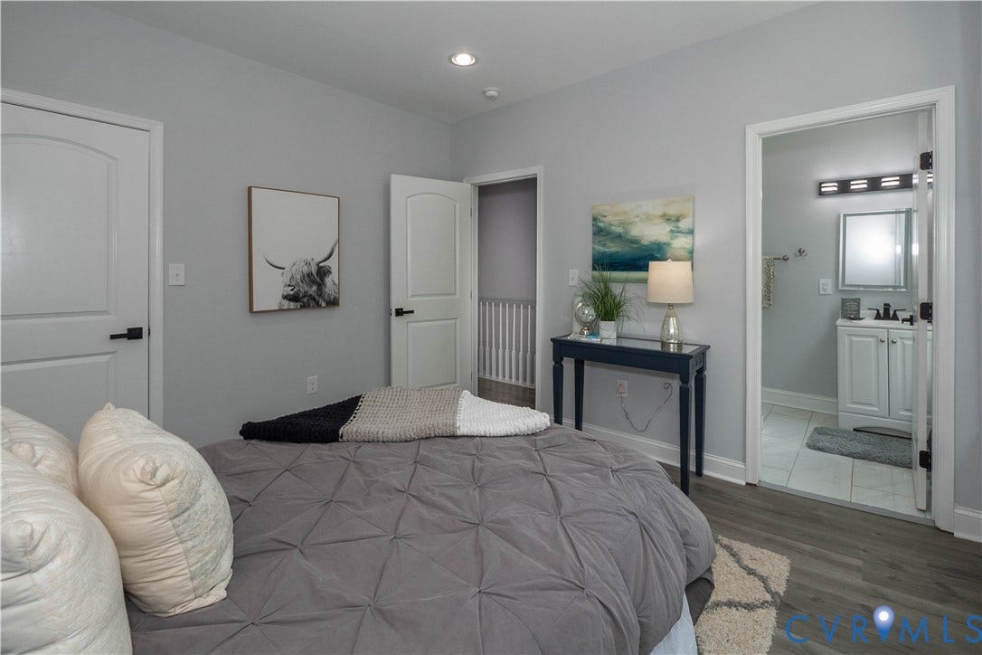 1209 N 22nd Street, Church Hill, Richmond, VA 23223 Bedroom featuring light gray walls and wood-finish flooring