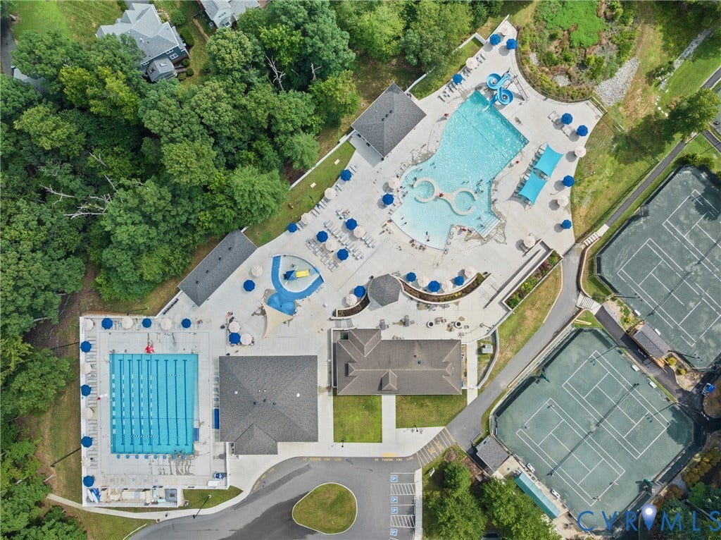 View of pool, tennis and pickleball courts
