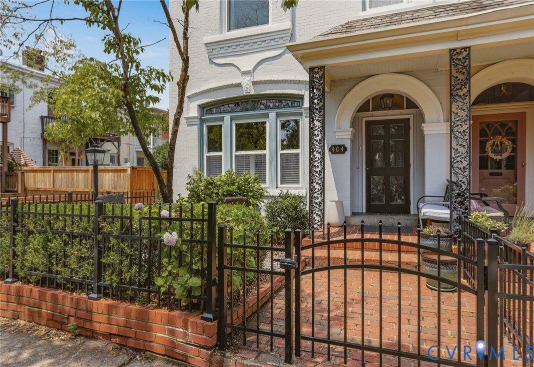 404 N Shields Avenue, Richmond, VA 23220 Brick paver entry with black wrought iron fencing and gate