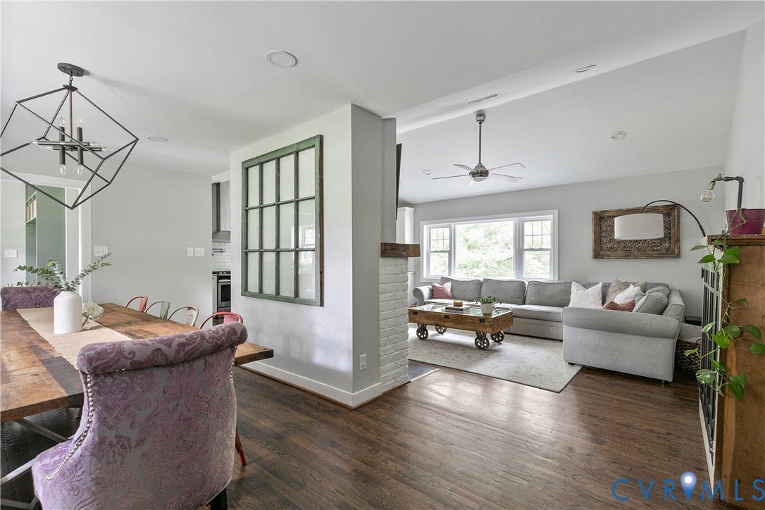 4549 Arrowhead Road, Stratford Hills, Richmond, VA 23235 Open concept living and dining rooms create an easy flow.