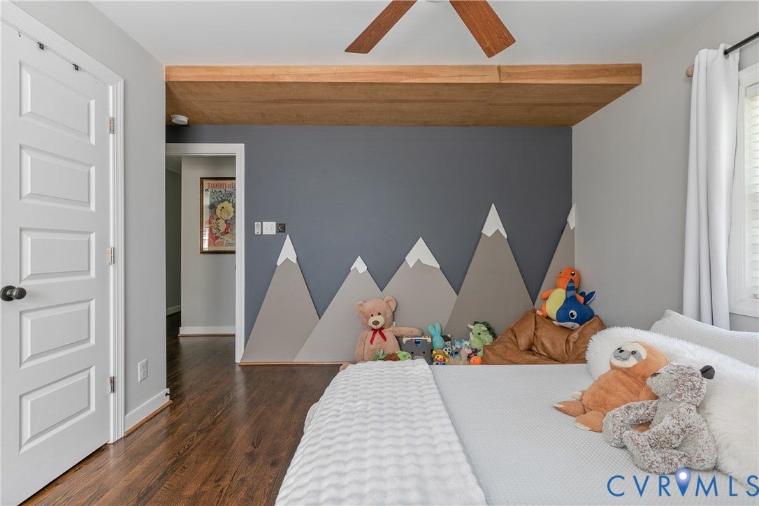4549 Arrowhead Road, Stratford Hills, Richmond, VA 23235 LED lights backlight the mountains and sky making it a magical space at nighttime.
