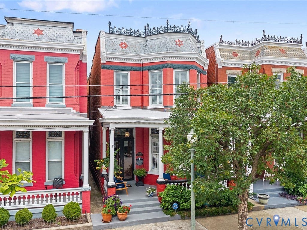 3108 E Broad Street, St John's Historic, Richmond, VA 23223 Red brick exterior with a grey slate-style roof and decorative metal cresting
