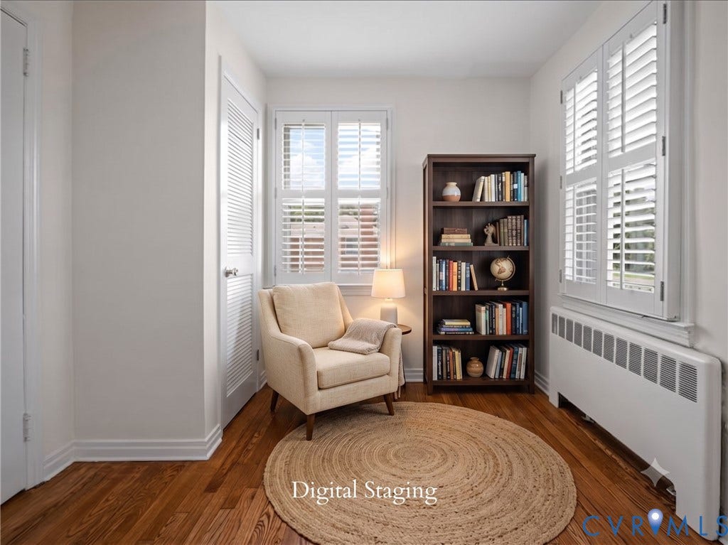6219 Monument Avenue, St. Mary's Area, Richmond, VA 23226 Digital Staging. Perfect for a nursery or cozy reading/hobby room.