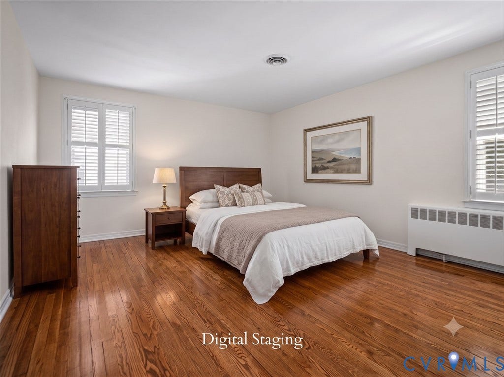 6219 Monument Avenue, St. Mary's Area, Richmond, VA 23226 Digital Staging. Refinished hardwood floors.