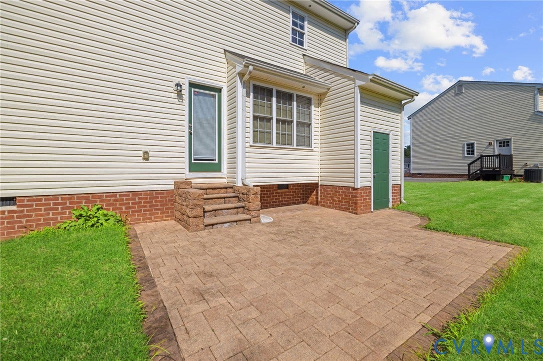 5025 Alberta Mews, Chesterfield, VA 23832 Brick paver patio. Virtually edited grass