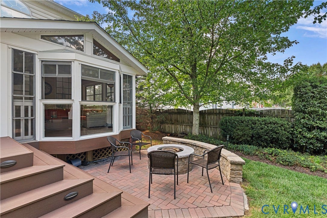 5009 Sadler Place Terrace, Glen Allen, VA 23060 Paver patio with a built-in fire pit