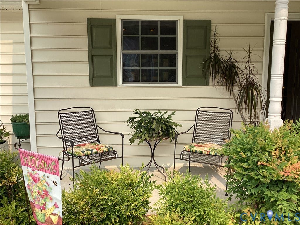 11611 Hillside Road, Chester, VA 23831 Front porch area closeup shows great area for growing plants/flowers.